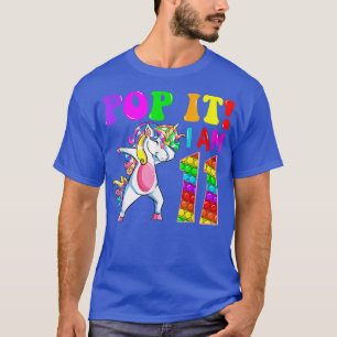 11th Birthday Girl Pop It Dabbing Unicorn 11 Years T-Shirt