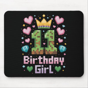 11th Birthday Girl Shirt Gaming Pixel Party 11 Yea Mouse Pad
