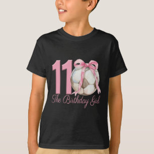 11th Birthday Girl Soccer Ll Coquette Pink Bow 11 T-Shirt
