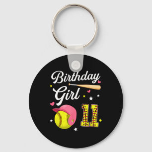 11th Birthday Girl Softll Eleventh Bday 11 Eleven Key Ring