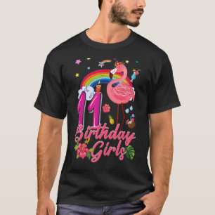 11th Birthday Girls Flamingo 11 Years Old Tropical T-Shirt