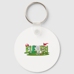 11th Birthday Golf Theme 11 Year Old Kids Sport Pa Key Ring