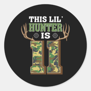 11th Birthday Hunting Deer 11 Year Old Hunter  Classic Round Sticker