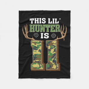 11th Birthday Hunting Deer 11 Year Old Hunter Fleece Blanket