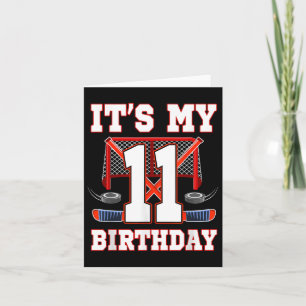 11th Birthday Ice Hockey Player 11 Years Old Party Card