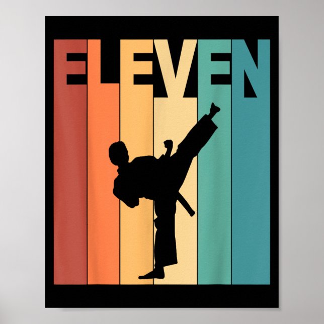 11th Birthday Karate Taekwondo Theme 11 Year Old Poster (Front)