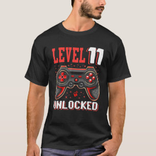 11Th Birthday Kid Eleven Years Level 11 Unlocked V T-Shirt