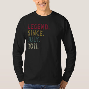 11th Birthday Legend Since July 2011 11 Years Old T-Shirt