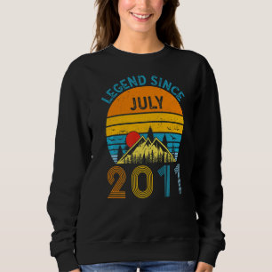 11th Birthday Legend Since July 2011 Vintage 11 Ye Sweatshirt