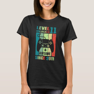 11th Birthday  Level 11 Unlocked Awesome 2011 Vide T-Shirt