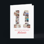 11th Birthday Number 11 Photo Collage Personalised Card<br><div class="desc">Celebrate your child's momentous 11th Birthday with this cute card. It's a personalised photo collage birthday card that allows you to create a truly unique and memorable design. This customisable template lets you insert your own cherished photos, capturing the precious moments of your children's year. This custom card is perfect...</div>