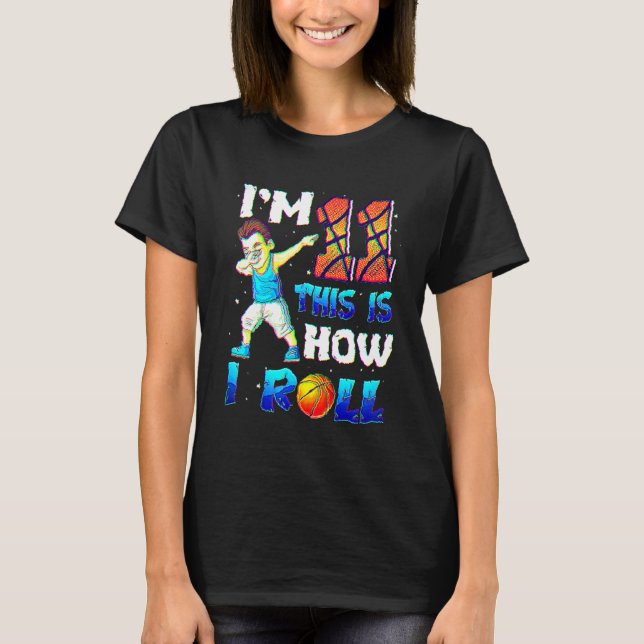 11th Birthday Outfit Boy Basketball Eleven 11 Year T-Shirt (Front)