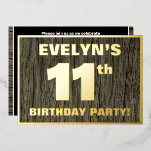 11th Birthday Party: Bold, Faux Wood Grain Pattern