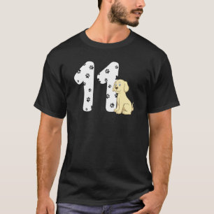 11th Birthday Party Cake Labrador Puppy Dog Owner  T-Shirt