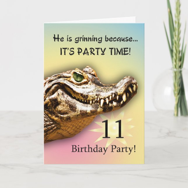 11th Birthday Party Invitation Card (Front)