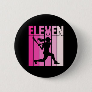 11th Birthday Party Softll Player Eleven Years Old 6 Cm Round Badge