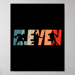 11th Birthday Retro Basketball 11 Years Old Boy Gi Poster