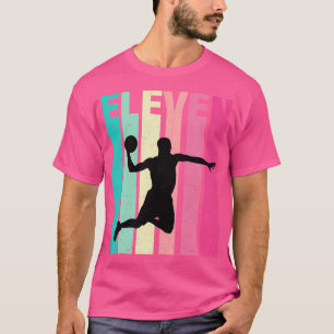 11Th Birthday Retro Basketball Lovers 11 Years Old T-Shirt