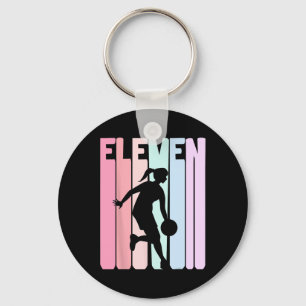 11th Birthday Retro Basketball Player 11 Years Old Key Ring