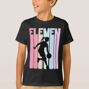 11th Birthday Retro Basketball Player 11 Years Old T-Shirt