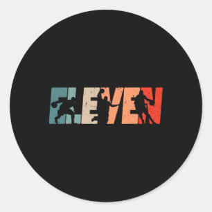 11th Birthday Retro Bysketbyll 11 Years Old Boy Gi Classic Round Sticker