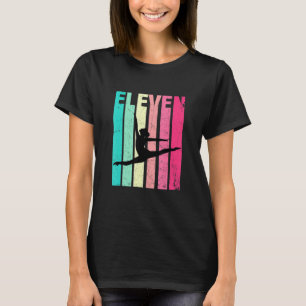 11th Birthday Retro Gymnastics Girls 11 Years Old  T-Shirt