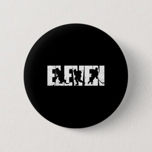 11th Birthday Retro Ice Hockey 11 Years Old Boy Gi 6 Cm Round Badge
