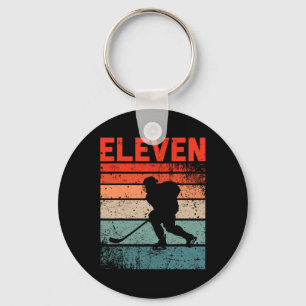 11th Birthday Retro Ice Hockey 11 Years Old Boy Gi Key Ring