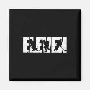 11th Birthday Retro Ice Hockey 11 Years Old Boy Gi Magnet