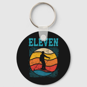 11th Birthday Retro Ski Skiing 11 Year Old Boys Gi Key Ring