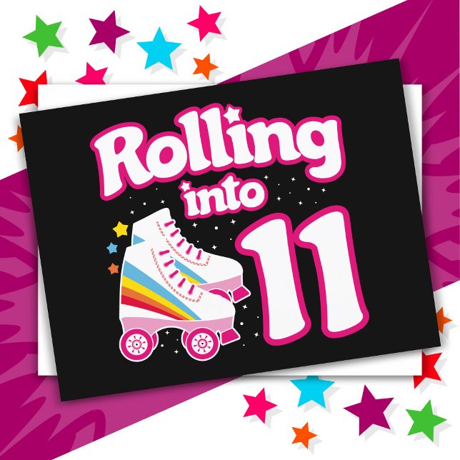 11th Birthday Roller Skating 11 Years Old Skate Postcard (Creator Uploaded)