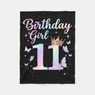 11th Birthday Shirt for Girls 11 Year Old Fleece Blanket