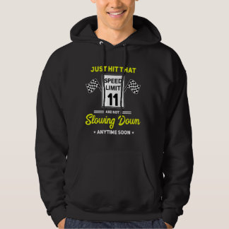 11th Birthday Speed Limit Sign 11 mph Funny Drivin Hoodie