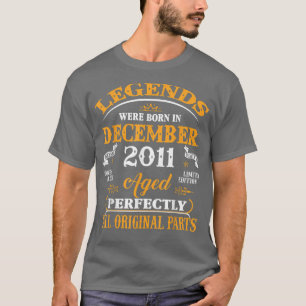 11th Birthday Tee Legends Born In December 2011 11