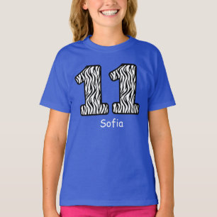 11th Birthday ZEBRA Custom Name V10 T-Shirt