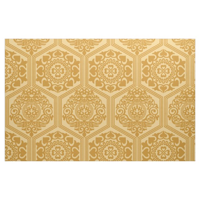 11th-Century Hexagons - Light Goldenrod Fabric (Fat Quarter)