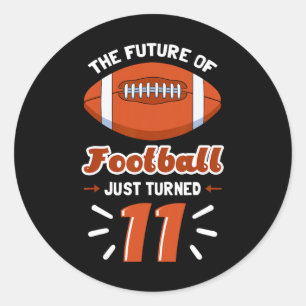 11th Football Birthday Party Player Sports Lover T Classic Round Sticker
