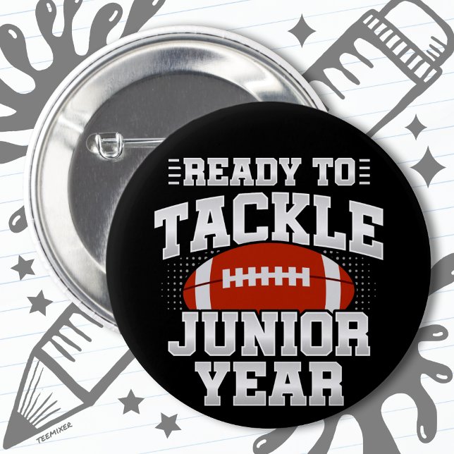 11th Grade Football Ready To Tackle Back to School 6 Cm Round Badge (Creator Uploaded)