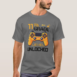 11Th Grade Level Unlocked Video Game Gamers Pixel T-Shirt