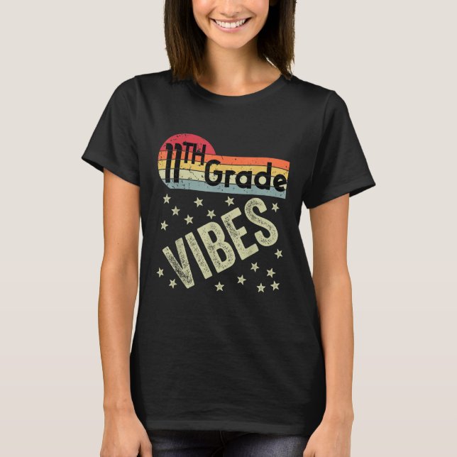 11th Grade Vibes Shirt Retro 80s Teacher Kids Back (Front)