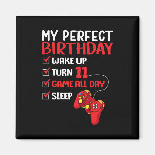11th Perfect Birthday Gaming 11 Years Old Gamer Bo Magnet