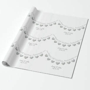 11th steel wedding anniversary personalised wrapping paper