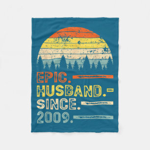11th Wedding Anniversary Epic Husband Artwork Fleece Blanket