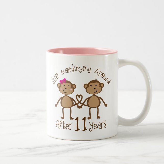 11th Wedding Anniversary Gifts Two-Tone Coffee Mug (Right)