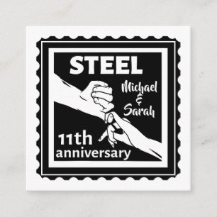 11th wedding anniversary holding hands enclosure card