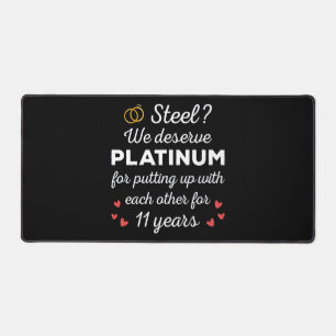 11th Wedding Anniversary I - Steel Funny Couple Desk Mat