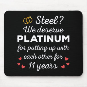 11th Wedding Anniversary I - Steel Funny Couple Mouse Pad