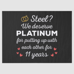 11th Wedding Anniversary I - Steel Funny Couple Tissue Paper