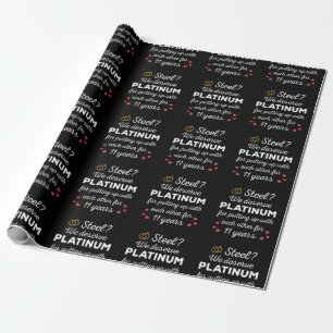 11th Wedding Anniversary I - Steel Funny Couple Wrapping Paper