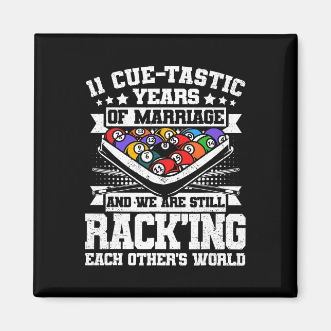 11th Wedding Anniversary Pool Billiards 11 Years M Magnet (Front)